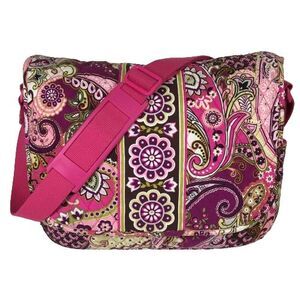 Vera Bradley Metropolitan Messenger Bag Very Berry Paisley Diaper Bag Purse Tote